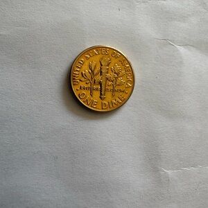 Gold-Toned Dime Coin